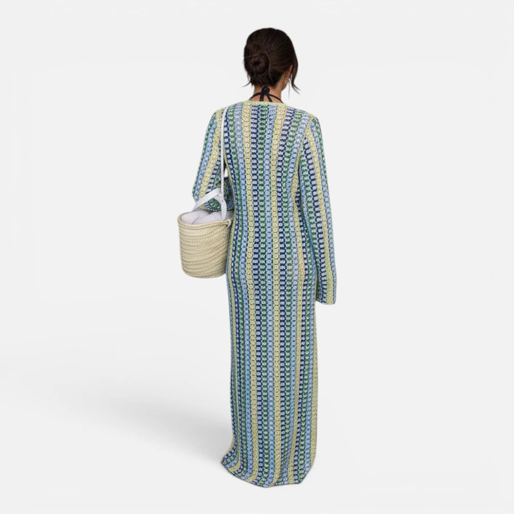 Robe  de Plage en Tricot Arc-en-Ciel