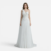 Robe de Cérémonie Longue Bustier Bijou avec Traîne