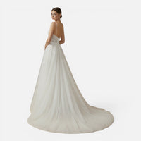 Robe de Mariée Bohème en Tulle et Dentelle Appliquée