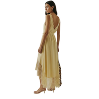 Robe Débardeur Fluide à Ourlet Irrégulier et Col V