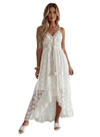 Robe de Plage Bohème Fluide à Fines Bretelles