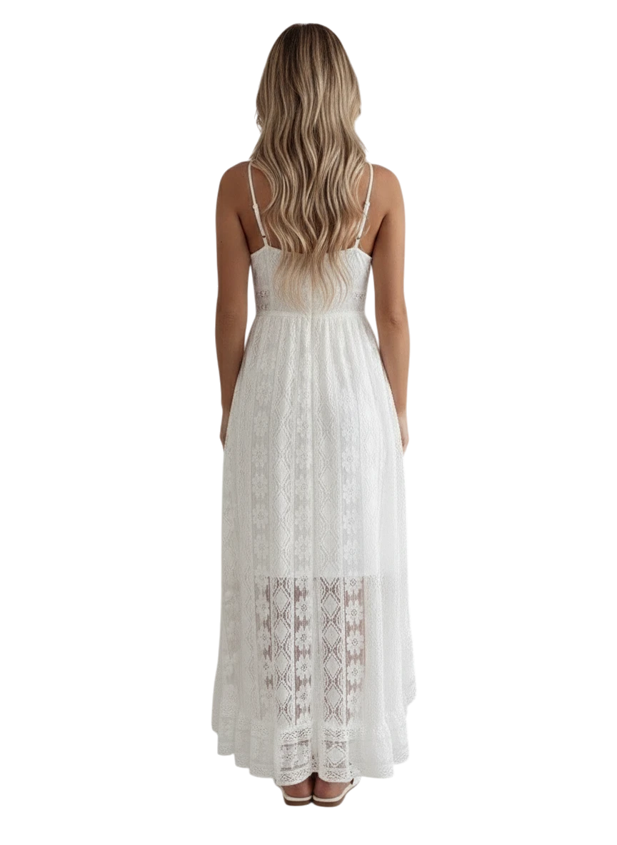 Robe de Plage Bohème Fluide à Fines Bretelles