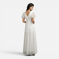 Robe Longue de Cérémonie en Tulle à Manches Papillon