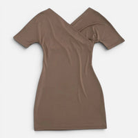 Robe Moulante A Manches Courtes