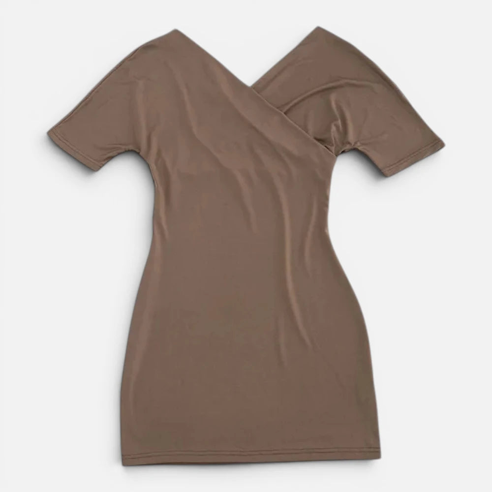 Robe Moulante A Manches Courtes