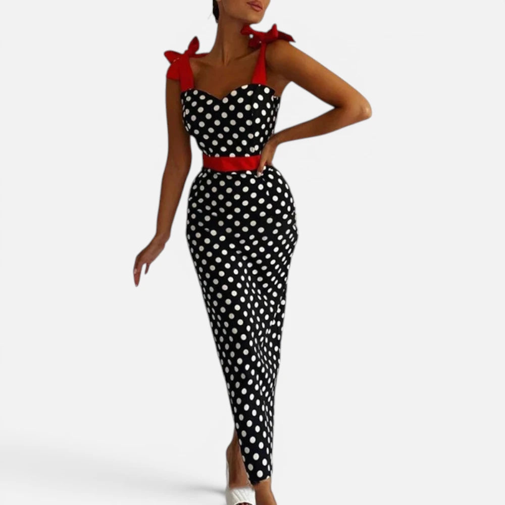 Robe Longue Avec  Imprimé Pois