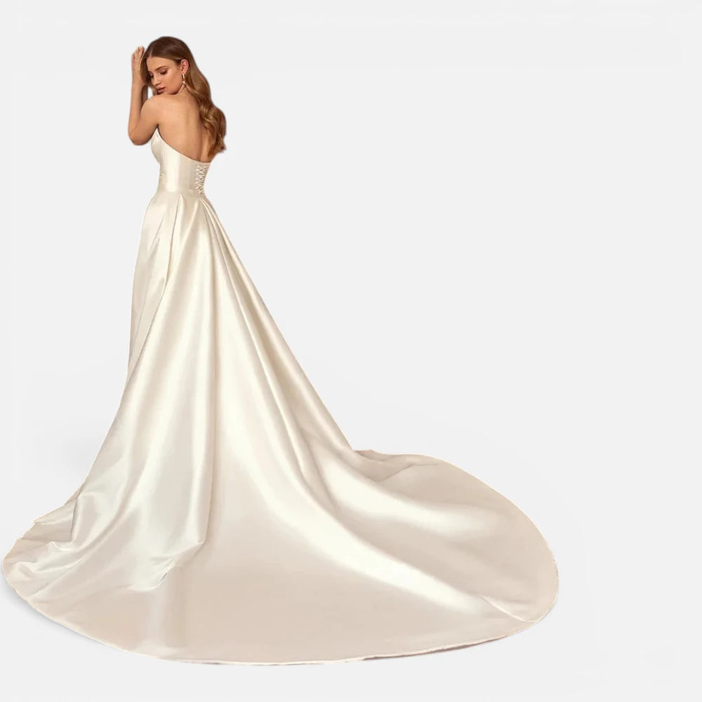 Robe de Mariée Évolutive 2-en-1 Bustier Cœur Drapé