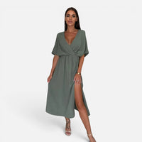 Robe Midi  A Col En V