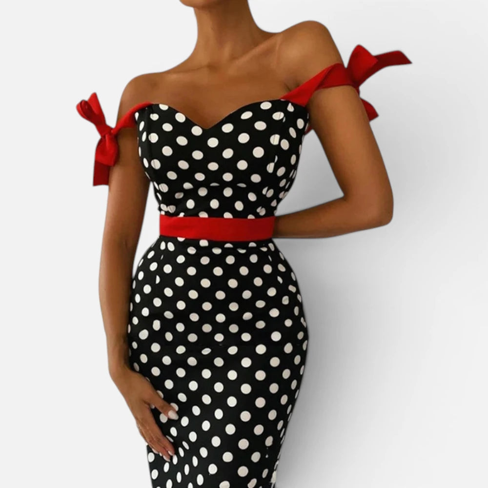 Robe Longue Avec  Imprimé Pois