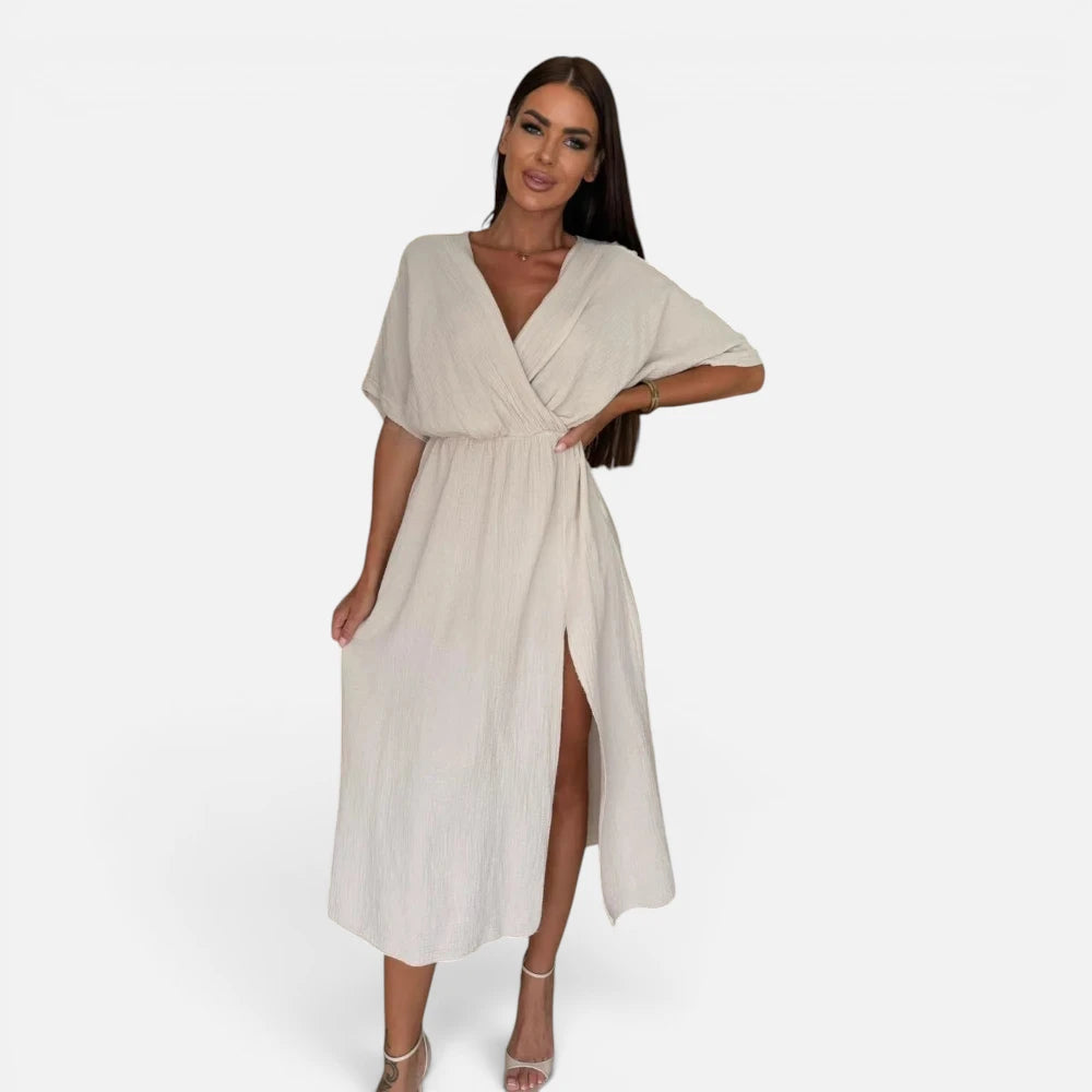 Robe Midi  A Col En V