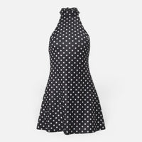 Mini Robe à Pois à Col Licou et Dos Nu