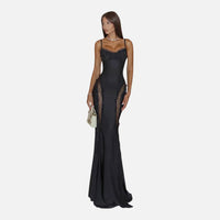 Robe de Soirée Fourreau à Fines Bretelles et Dos Ajusté