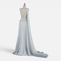 Robe de Cérémonie Longue Bustier Bijou avec Traîne