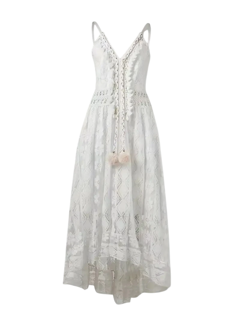 Robe de Plage Bohème Fluide à Fines Bretelles