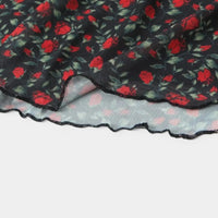 Robe Longue Fleurie à Col en V et Manches Courtes