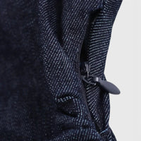 Robe Midi en Denim Boutonnée à Manches Courtes