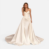 Robe de Mariée Évolutive 2-en-1 Bustier Cœur Drapé