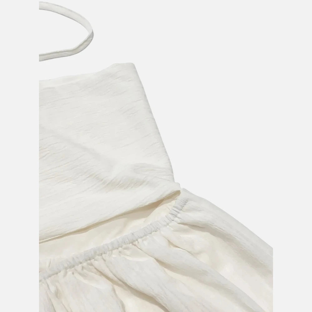 Robe Longue Blanche Bohème à Volants