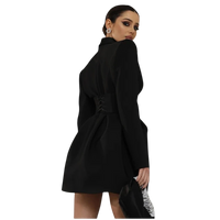 Robe Blazer Courte à Structure Corset et Hanches Sculptées