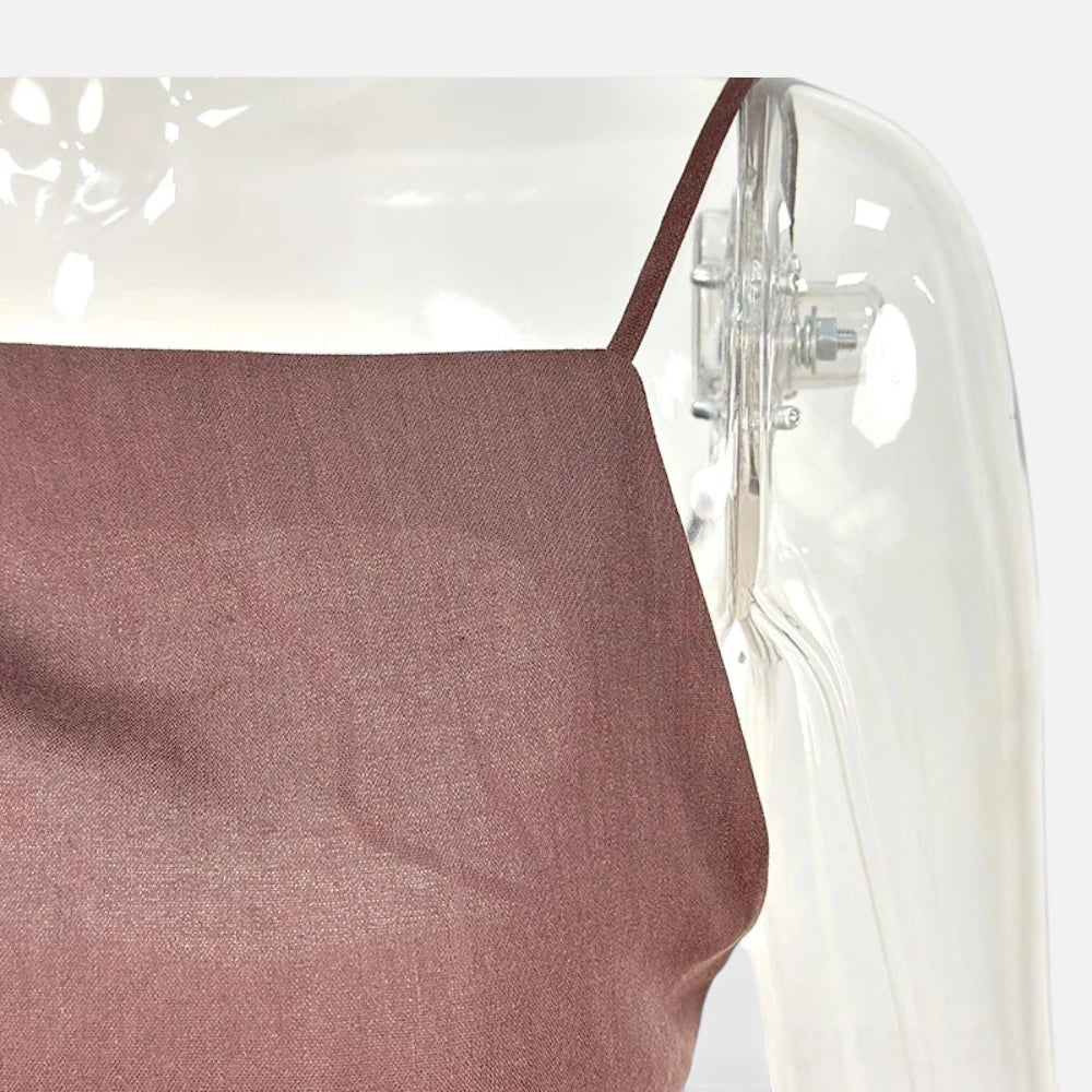 Robe Longue d'Été en Pur Lin Marron Chocolat