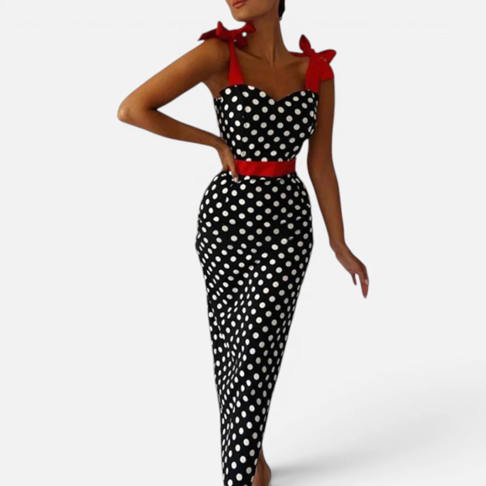 Robe Longue Avec  Imprimé Pois