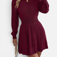 Robe Pull Courte Patineuse en Tricot Torsadé