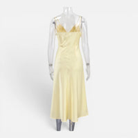 Robe En Satin Jaune