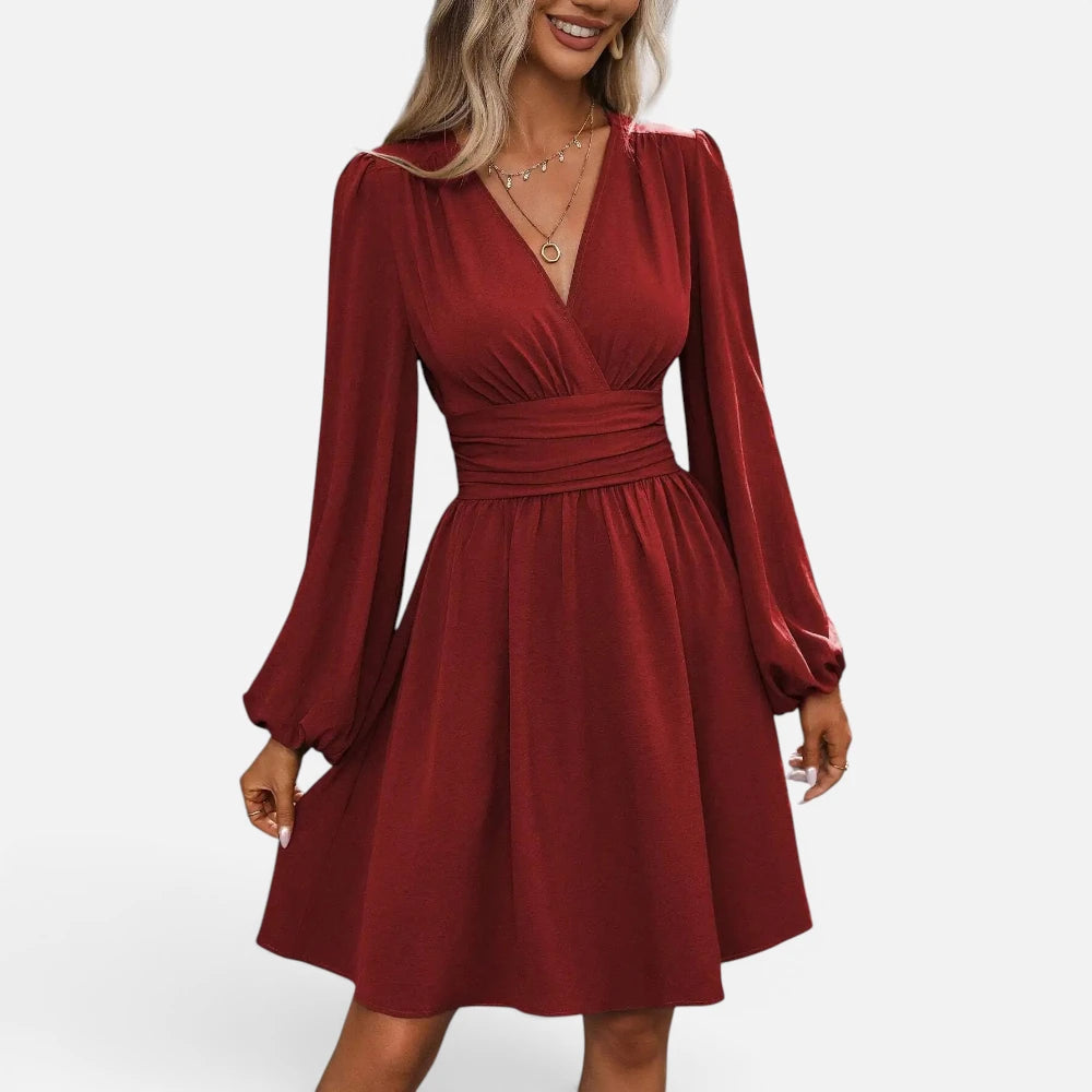 Robe Fluide A Manche Longue