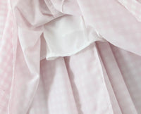 Robe Midi Évasée à Motif Vichy Rose et Blanc