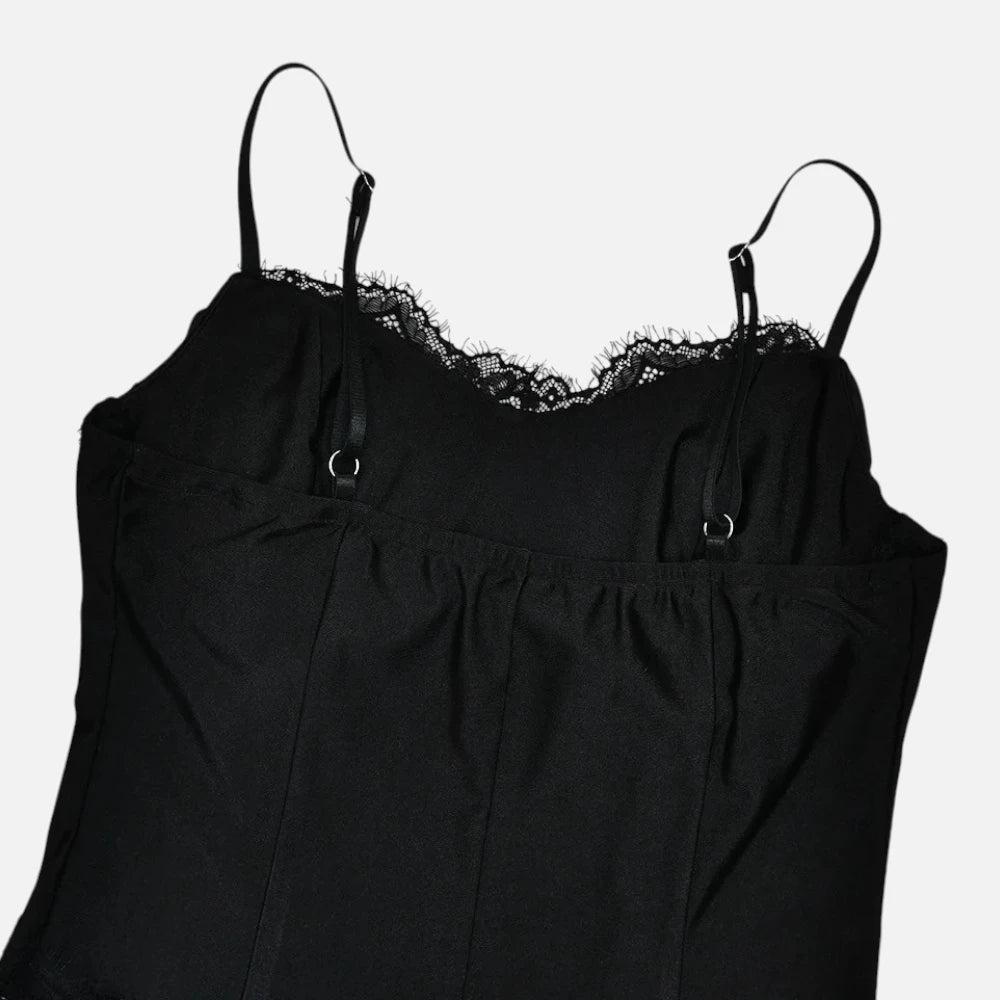 Robe de Soirée Fourreau à Fines Bretelles et Dos Ajusté