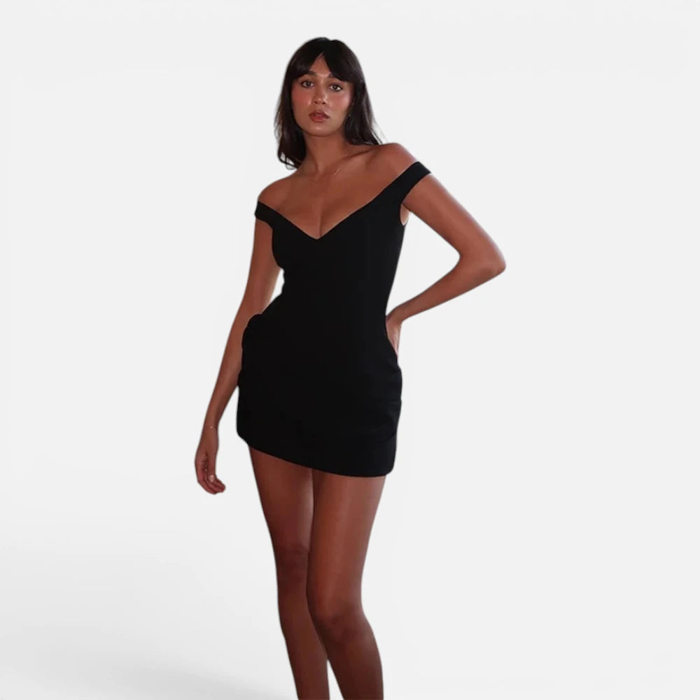 Robe Courte de Soirée Moulante avec Décolleté