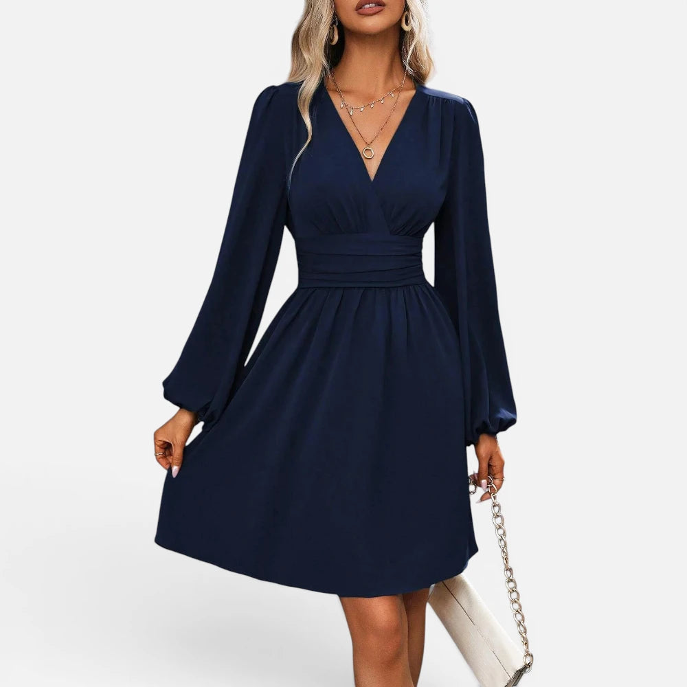 Robe Fluide A Manche Longue