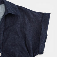 Robe Longue en Jean Ajustée à Boutons