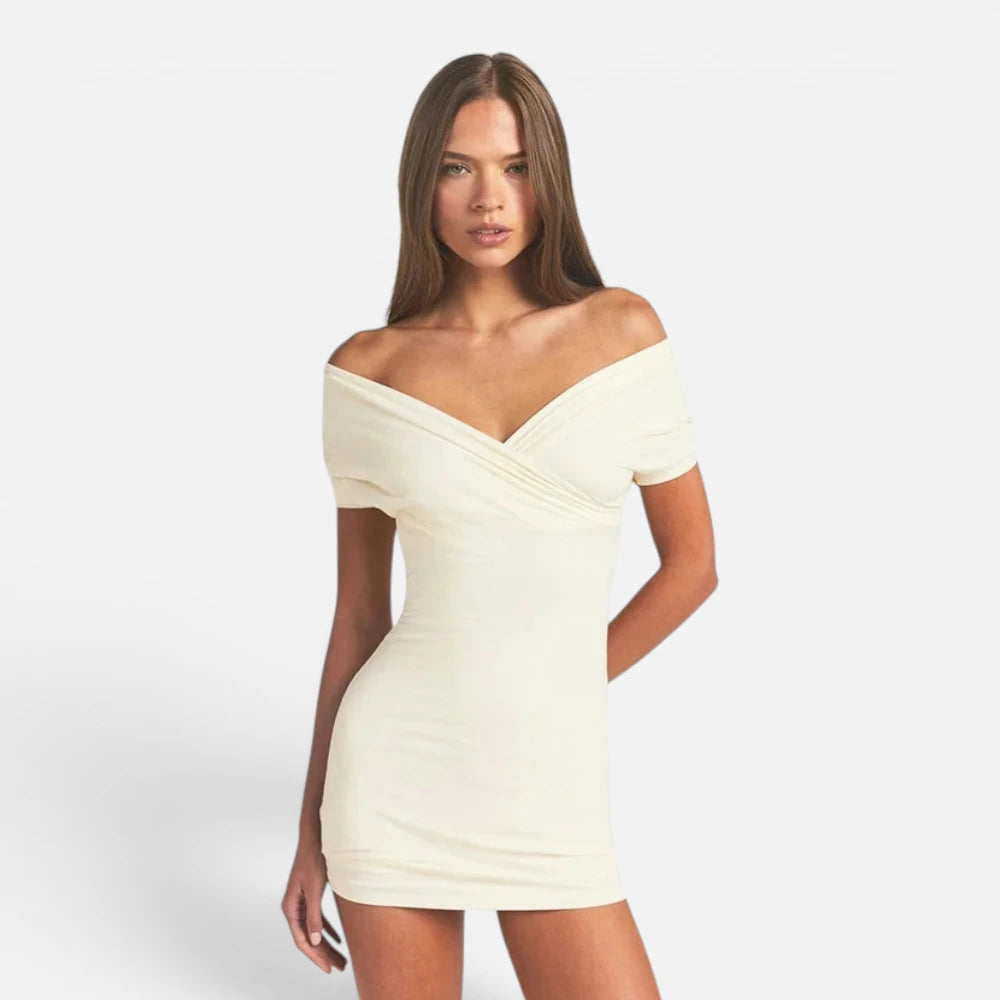 Robe Moulante A Manches Courtes