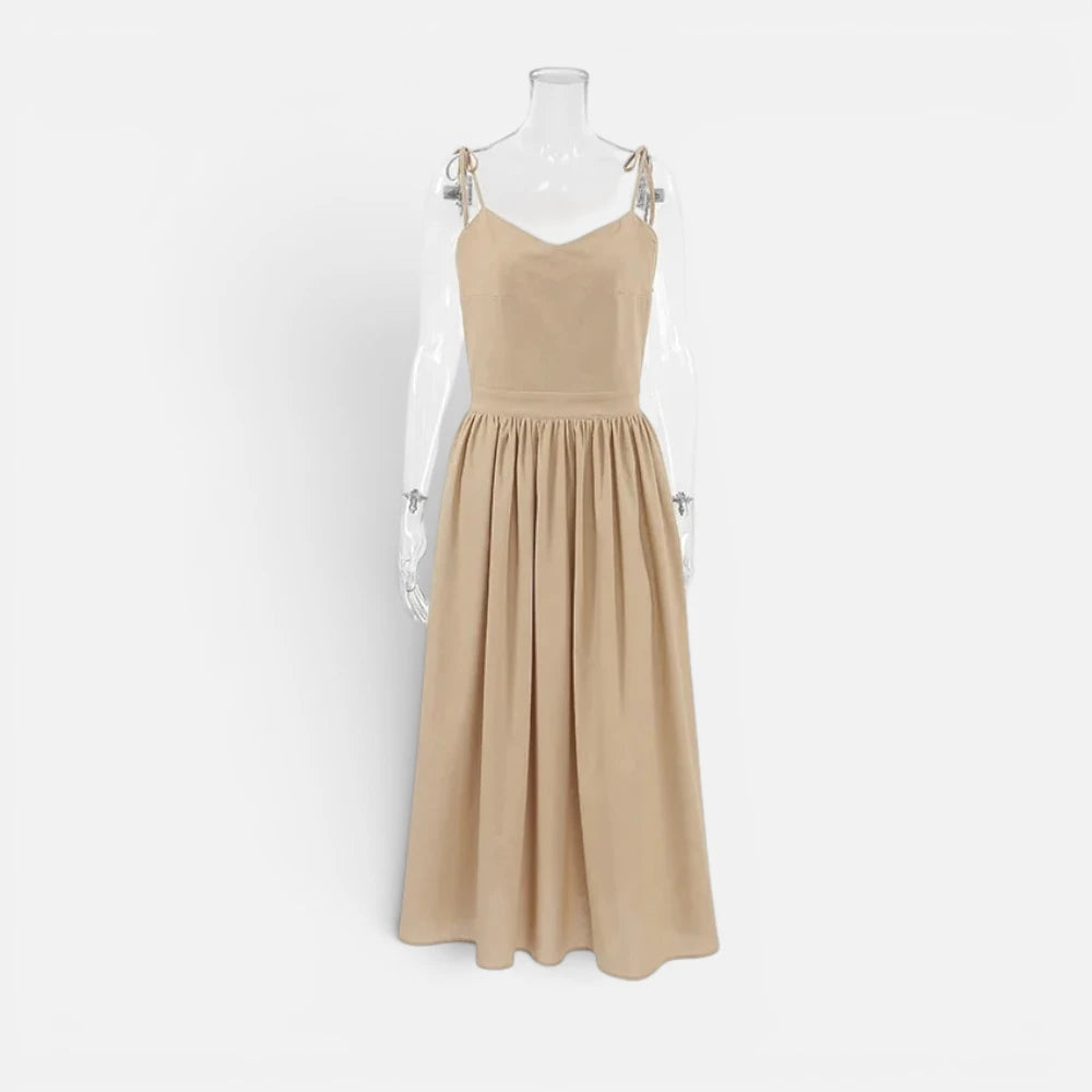 Robe Longue en Lin Dos Nu avec Poches