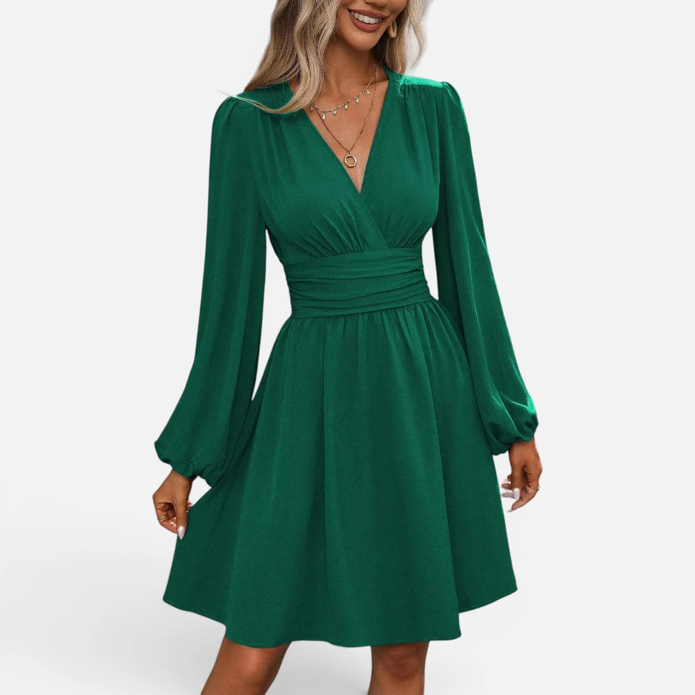 Robe Fluide A Manche Longue