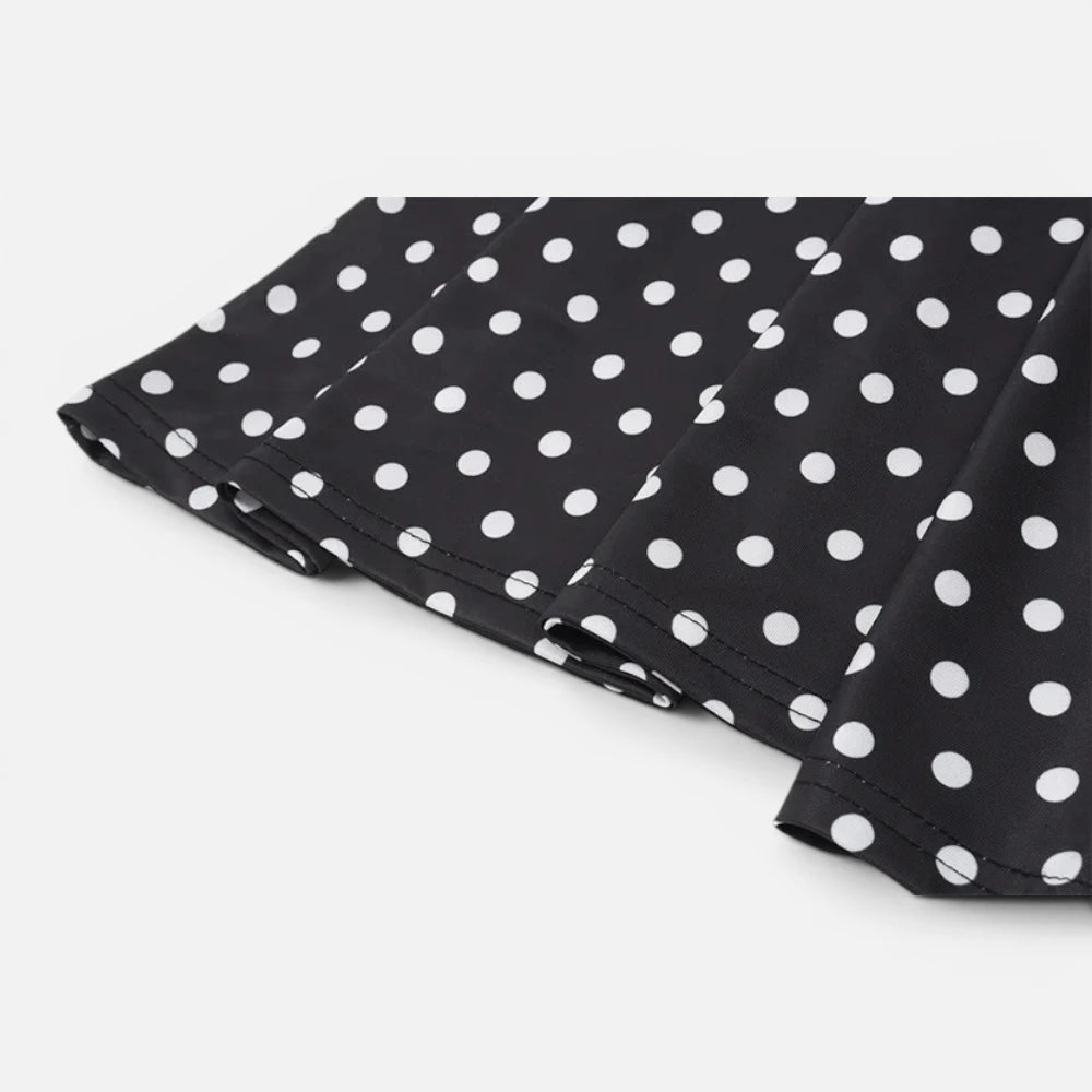 Mini Robe à Pois à Col Licou et Dos Nu
