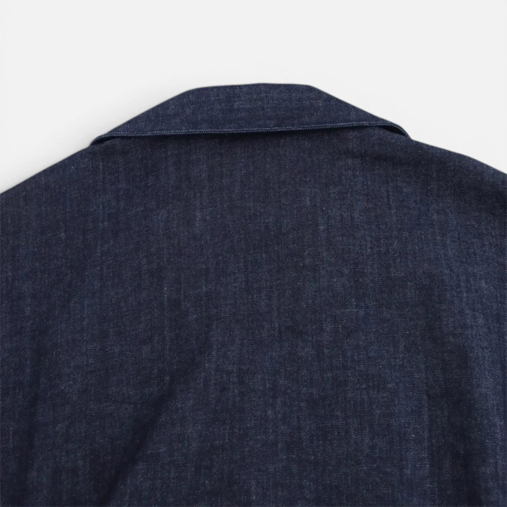 Robe Longue en Jean Ajustée à Boutons