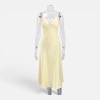 Robe En Satin Jaune